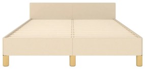 Estrutura de cama sem colchão 120x190 cm tecido creme