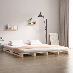vidaXL Cama de paletes 160x200 cm pinho maciço