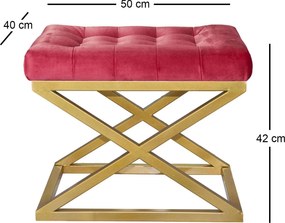 Pouffe Capraz – Gold Red – 50 cm x 42 cm x 40 cm