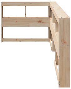 Estante cabeceira forma de L 90 cm madeira de pinho maciça