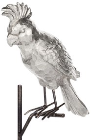 Estatueta decorativa prateada e preta COCKATOO Beliani