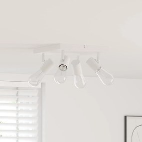 vidaXL Spotlight de Teto 4 Vias Ajustáveis Branco E27