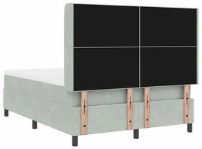 Cama Box com Colchão vidaXL Cinza Claro 140x190 cm Veludo