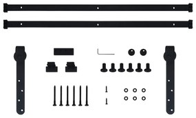 Mini kit para armário deslizante aço carbono 183 cm