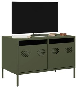 Móvel de TV 68x39x43,5 cm aço laminado a frio verde-azeitona