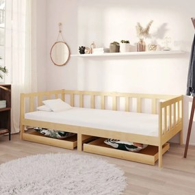 vidaXL Sofá-cama com gavetas 90x200 cm pinho maciço