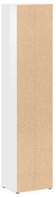 Armários CD 2 pcs 21x16x93,5cm contraplacado branco brilhante