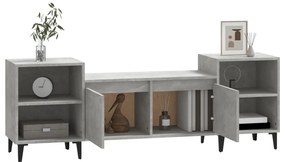 Móvel de TV 160x35x55 cm derivados de madeira cinzento cimento