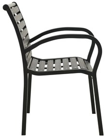 Cadeiras de jardim 2 pcs aço e WPC preto
