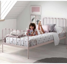 Cama infantil ALICE Metal 90x200cm + Estrado Rosa