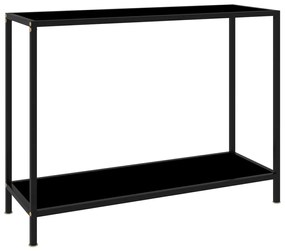 Mesa consola 100x35x75 cm vidro temperado preto