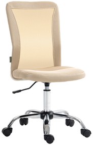 Vinsetto Cadeira de Escritório de Malha Cadeira de Escritório Giratória sem Apoio para os Braços com Altura Ajustável Carga Máxima 100 kg para Escritório Dormitório 43x56x90-100 cm Bege | Aosom Portugal