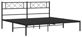 Estrutura de cama com cabeceira 193x203 cm metal preto