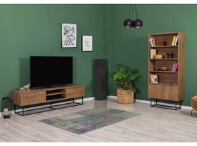 Conjunto de Mobiliário de Sala Laxus – Nogueira e Preto – TV: 180x50x4