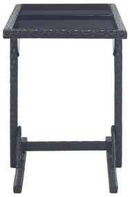 3 pcs conjunto de jantar para jardim preto