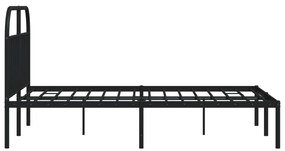 Estrutura de cama com cabeceira 140x190 cm metal preto
