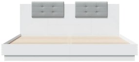 Estrutura cama c/ cabeceira 200x200 cm derivados madeira branco