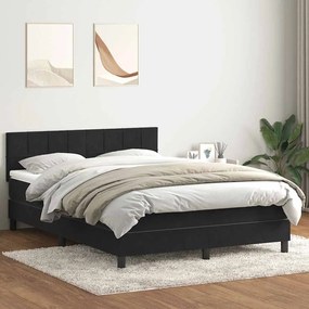 vidaXL Cama com molas/colchão 160x210 cm veludo preto