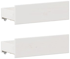 Cama com estante sem colchão 200x200 cm pinho maciço branco