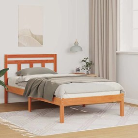 vidaXL Estrutura da Cama Castanho Madeira de pinho maciça