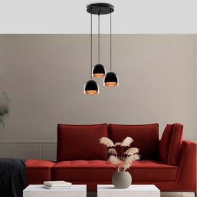 Candeeiro de Teto Mugo – Preto e Dourado – 35 x 35 x 110 cm