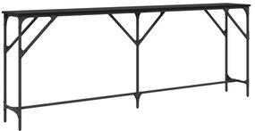 Mesa Console Carvalho Preto 200x29x75 cm Madeira Derivada