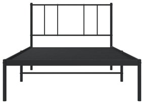 Estrutura de cama com cabeceira 90x190 cm metal preto