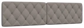 vidaXL Almofadão de cabeceira 200 cm tecido cinzento-acastanhado