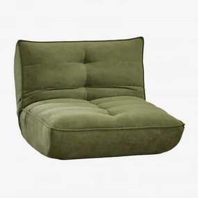 Poltrona Reclinável Estofada Mati Tecido Verde Azeitona Intenso - Sklum