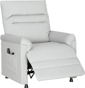 Poltrona relaxante elétrica com massagem e aquecimento, poltrona reclinável, apoio para os pés, motor silencioso, 82 x 99 x 106 cm, cinzento