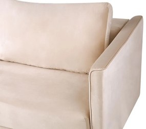 Sofá-cama de 3 lugares com arrumação em veludo creme EKSJO Beliani