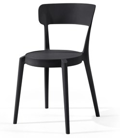 ACASA Conjunto com 4 cadeiras, Preto - Polipropileno