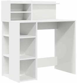 Mesa com Armazenamento Branca 90x48x101.5 cm Madeira Engenheirada