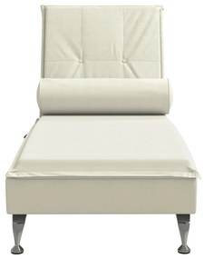 Chaise lounge de massagem com rolo veludo creme