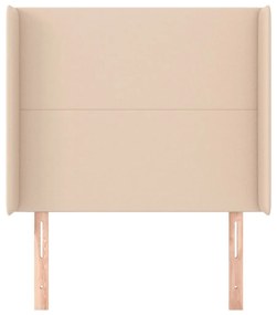 Cabeceira cama c/ abas couro artif. 83x16x118/128cm cappuccino