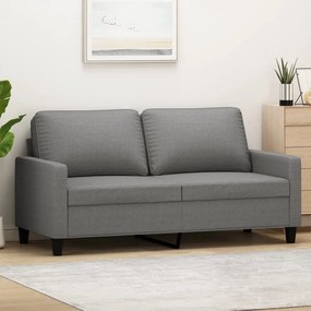 vidaXL Sofá de 2 lugares em tecido 140 cm cinzento-escuro