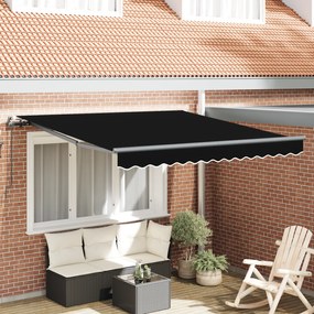 Toldo Retrátil Manual vidaXL Preto 350x250 cm