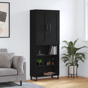 vidaXL Armário alto 69,5x34x180 cm derivados de madeira preto