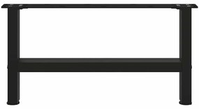Pés para mesa de centro pretos 2 peças 70x(30-31) cm aço