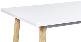 Mesa de jantar alta em branco e castanho claro 90 x 50 cm CHAVES Beliani