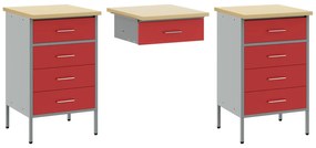 Conjunto de Armário e Mesa de Trabalho VidaXL com 3 Peças em Madeira C