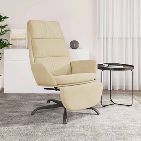 vidaXL Cadeira de descanso com apoio de pés veludo cor creme