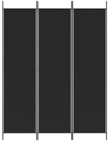 Biombo/divisória com 3 painéis 150x200 cm tecido preto