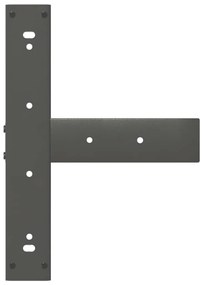 Pés para mesa de bar em forma de T, 2 peças, antracite, 40x35x(110-111