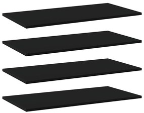 vidaXL Prateleiras para estante 4 pcs 80x40x1,5cm contraplacado preto