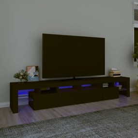 Móvel de TV com luzes LED 230x36,5x40 cm preto