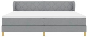 Cama Box com Colchão vidaXL - Cinza Claro - 200x200 cm - Tecido