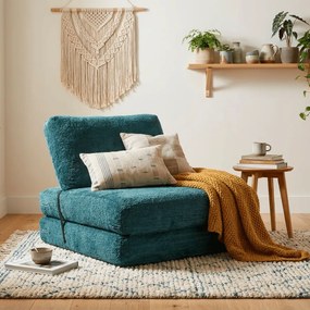 POLTRONA/CAMA FASTER TEAL 80X100X80 CM (COMPRIMIDA - TAMANHO DA CAMA 204X80X18 CM) AZUL