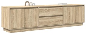 Móvel de TV com luzes LED 193,5x41x50 cm carvalho sonoma