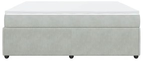 Cama com molas/colchão 200x200 cm veludo cinzento-claro